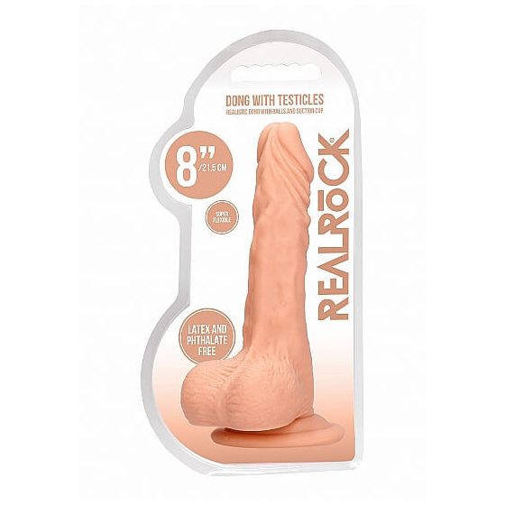 RealRock Dong 8 - realistični dildo z modi (20 cm) - naravni