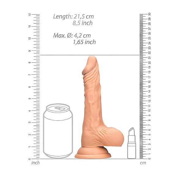RealRock - dildo z modami - realistični videz - 20 cm - naravna barva