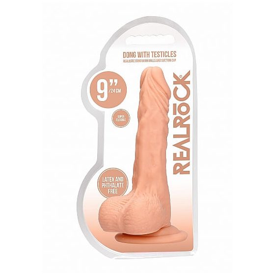 RealRock Dong 9 - realistični dildo z modi (23 cm) - naravni