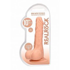   RealRock Dong 10 - realistični dildo s testisi (25 cm) - naravni