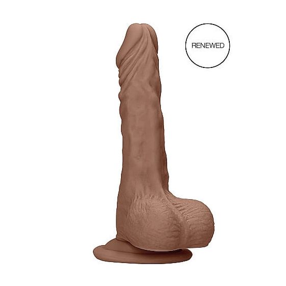 RealRock Dong 10 - realistični dildo s testisi (25 cm) - temno naraven