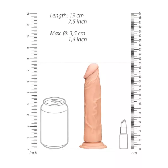 RealRock - realistični dildo - 17 cm - naravna barva