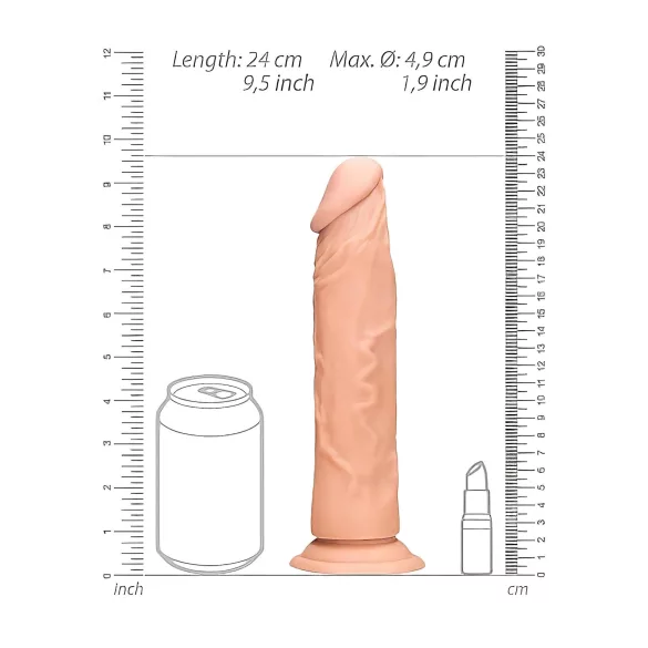 RealRock - realistični dildo - 23 cm - naravna barva