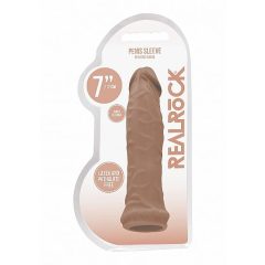   RealRock Penis Sleeve 6 - ovoj za penis (17 cm) - temno naraven