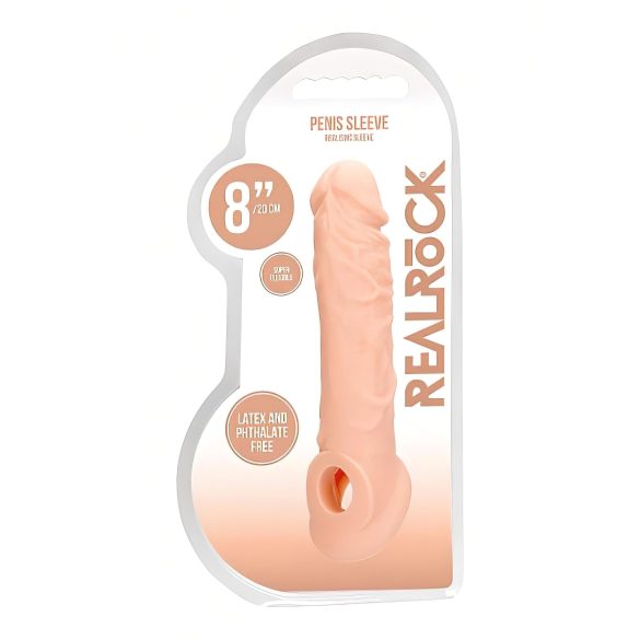RealRock - penis rokav - 21 cm - naravno