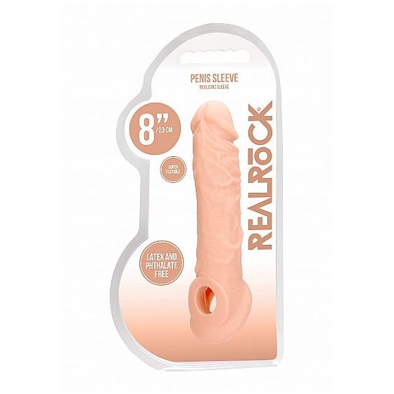 RealRock Penis Sleeve 8 - ovoj za penis (21 cm) - naravni