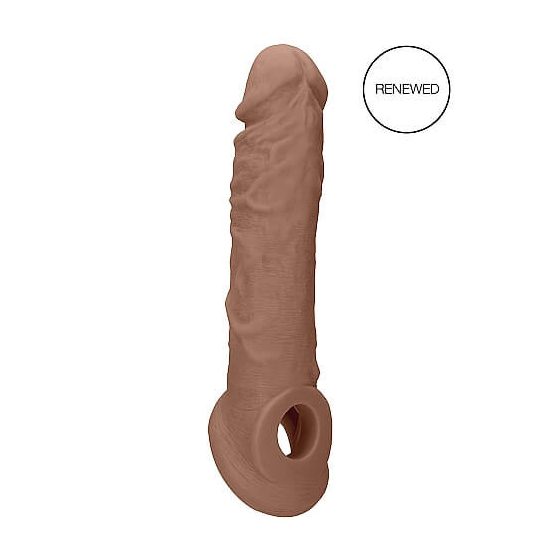 RealRock Penis Sleeve 8 - ovoj za penis (21 cm) - temno naraven