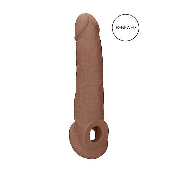 RealRock Penis Sleeve 9 - ovoj za penis (21,5 cm) - temno naraven
