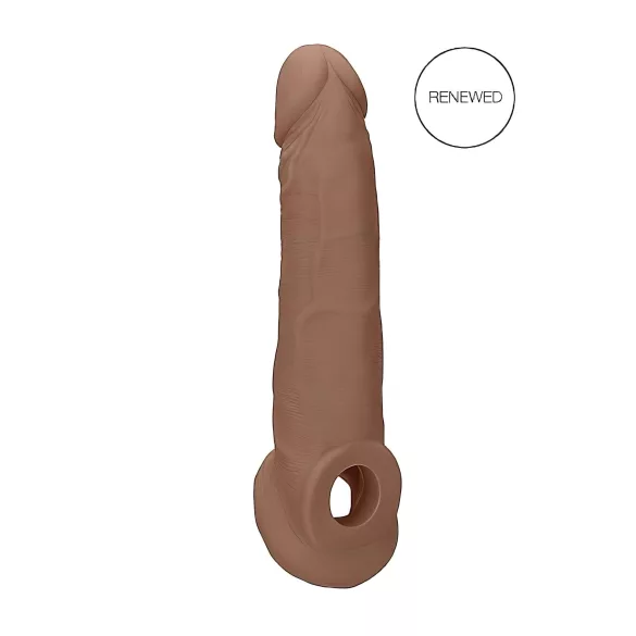 RealRock - penis rokav - 21,5 cm - temno naravna barva
