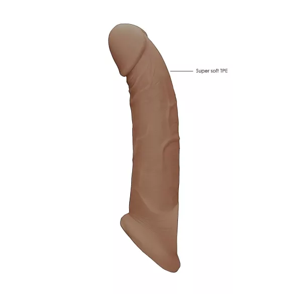 RealRock - penis rokav - 21,5 cm - temno naravna barva
