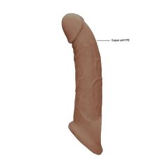   RealRock Penis Sleeve 9 - ovoj za penis (21,5 cm) - temno naraven