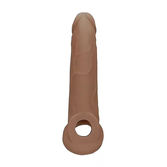 RealRock - penis rokav - 21,5 cm - temno naravna barva