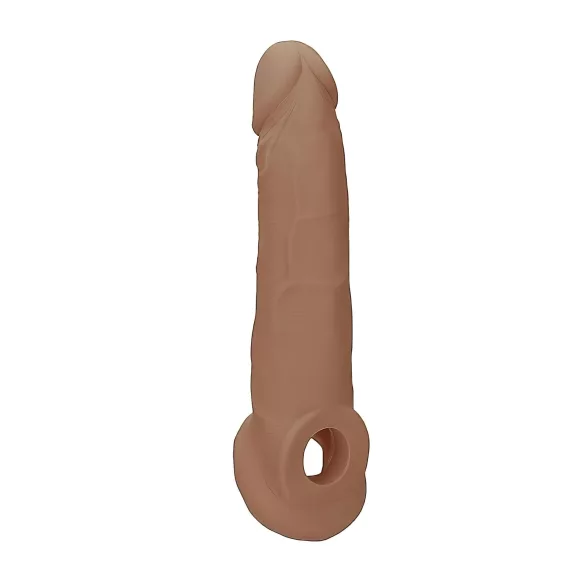 RealRock - penis rokav - 21,5 cm - temno naravna barva
