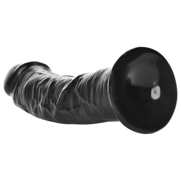 RealRock - realistični dildo s priseskom - 15,5cm (črna)