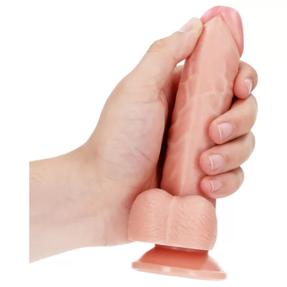 RealRock - realistični dildo s priseskom - 15,5 cm - natur