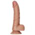 RealRock - Prisesalni dildo z modniki - 15,5 cm (temno naravna)