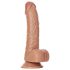 RealRock - Prisesalni dildo z modniki - 15,5 cm (temno naravna)