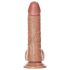RealRock - Prisesalni dildo z modniki - 15,5 cm (temno naravna)