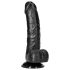 RealRock - realistični dildo z priseskom - 15,5 cm - črn