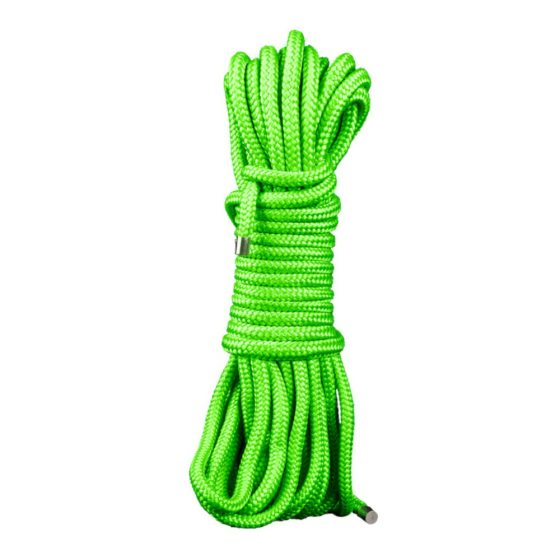 Ouch! - svetleča vrv za bondage - 5 m (zelena)