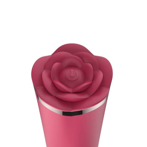 Raytech Rose - Vodoodporni vibrator z rogom za polnjenje (rdeč)