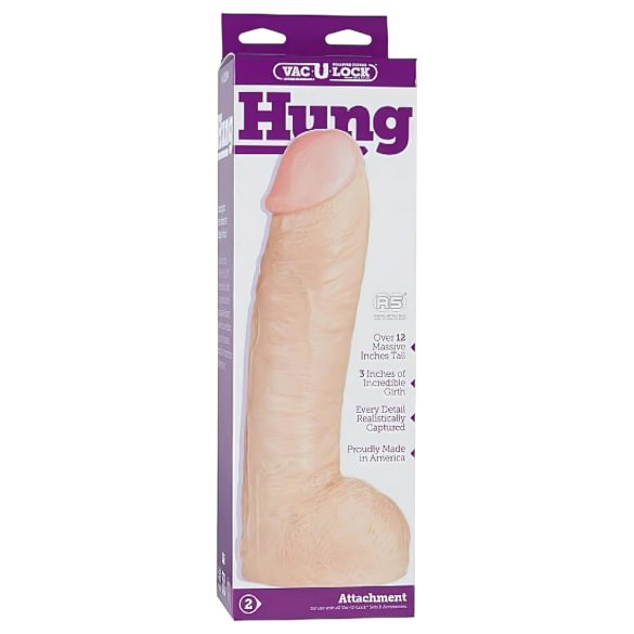 Doc Johnson Vac-U-Lock Hung 12 - realistični dildo s testisi - kožna barva