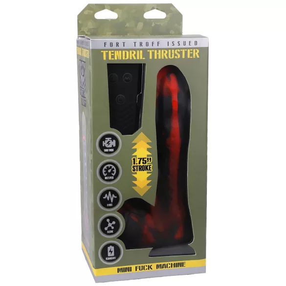 Doc Johnson - mini potisni vibrator na daljinsko upravljanje - rdeč