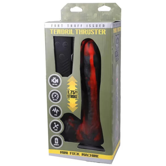Doc Johnson - mini potisni vibrator na daljinsko upravljanje - rdeč