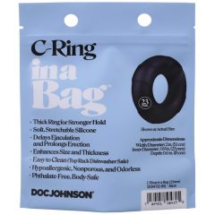 Doc Johnson C-Ring - silikonski obroček za penis (črn)
