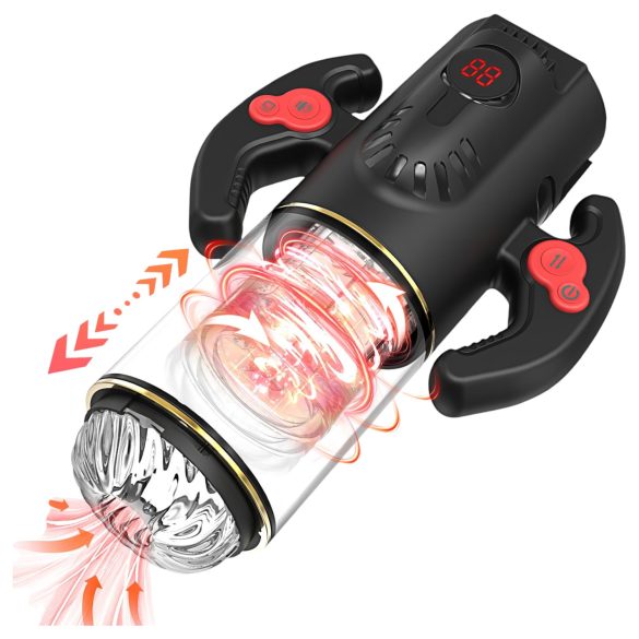 AlvUp - potisni vrteči masturbator (črna)