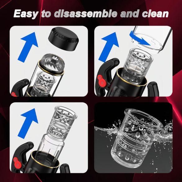 AlvUp - potisni vrteči masturbator (črna)