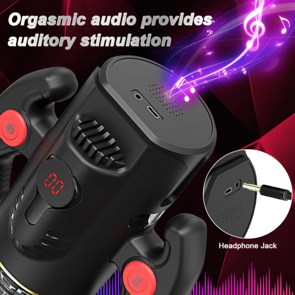 AlvUp - potisni vrteči masturbator (črna)