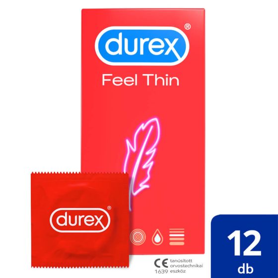 Durex Feel Thin - kondom z realističnim občutkom (12 kosov)