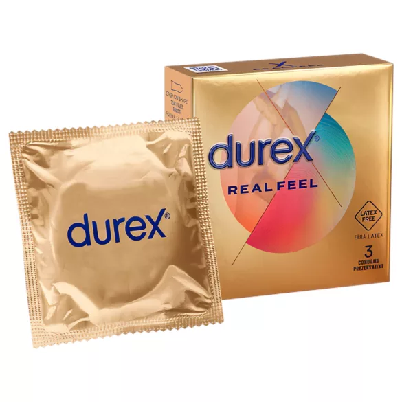 Durex Real Feel - kondomi brez lateksa - 3 kosi