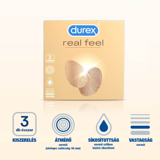 Durex Real Feel - kondom brez lateksa (3db)