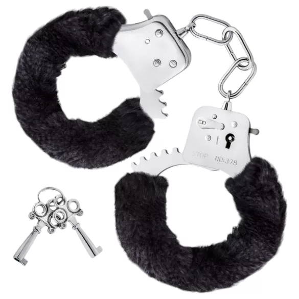 Temptasia Cuffs - mehke lisice - pliš - črna