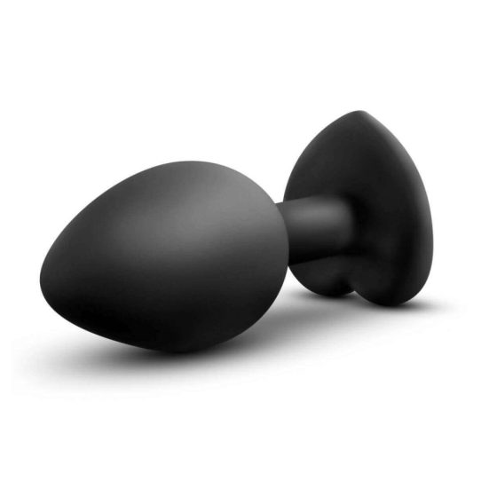 Temptasia S - analni dildo s srebrnimi kamni (črn) - majhen