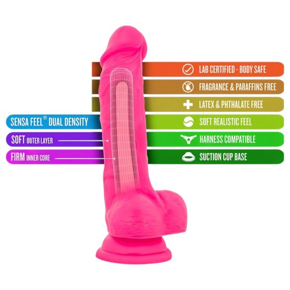 Blush Neo - dildo s priseskom - 19 cm - roza