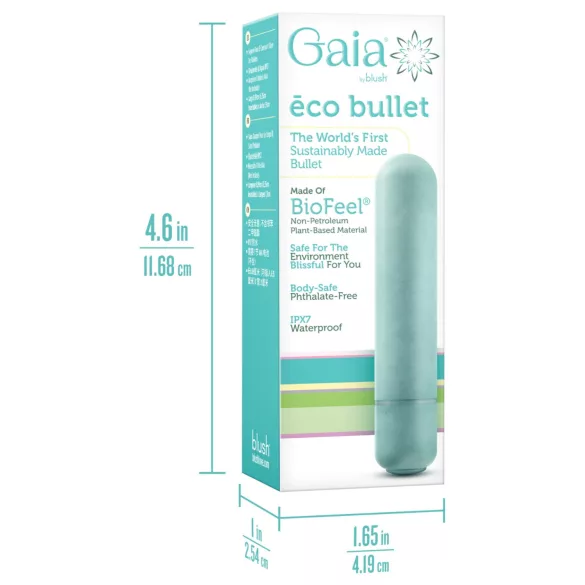 Gaia Eco M - okolju prijazen palični vibrator (turkizen) - srednji