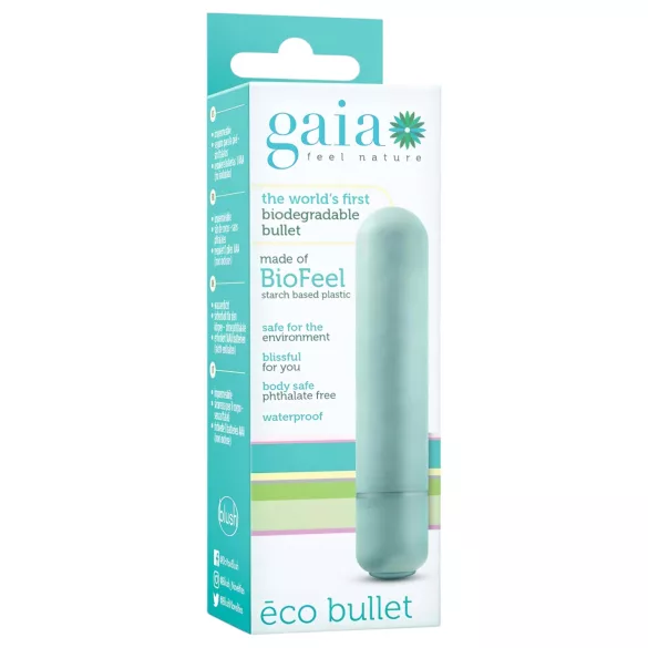 Gaia Eco M - vibracijski dildo - okolju prijazen - turkizna - srednja velikost