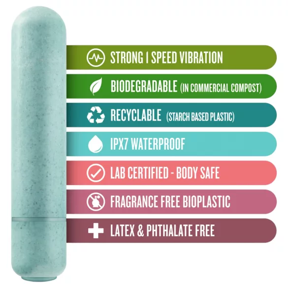 Gaia Eco M - okolju prijazen palični vibrator (turkizen) - srednji