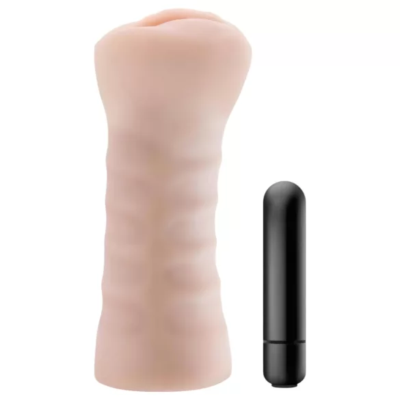 M for Men Ashley - masturbator z vibracijo - naravna barva