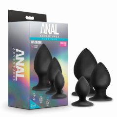   Anal Adventures Platinum Stout - komplet analnih vibratorjev - 3 kosi (črni)