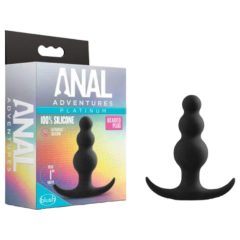 Anal Adventures Platinum - biserni analni dildo (črn)