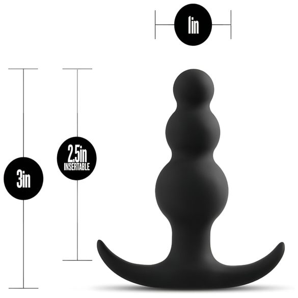 Anal Adventures Platinum - analni čep z izboklinami - črn