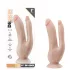 Dr. Skin 8 - dvojni dildo s priseskom - naravna barva