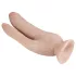 Dr. Skin 8 - dvojni dildo s priseskom - naravna barva