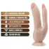 Dr. Skin 8 - dvojni dildo s priseskom - naravna barva
