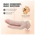 Dr. Skin 8 - dvojni dildo s priseskom - naravna barva