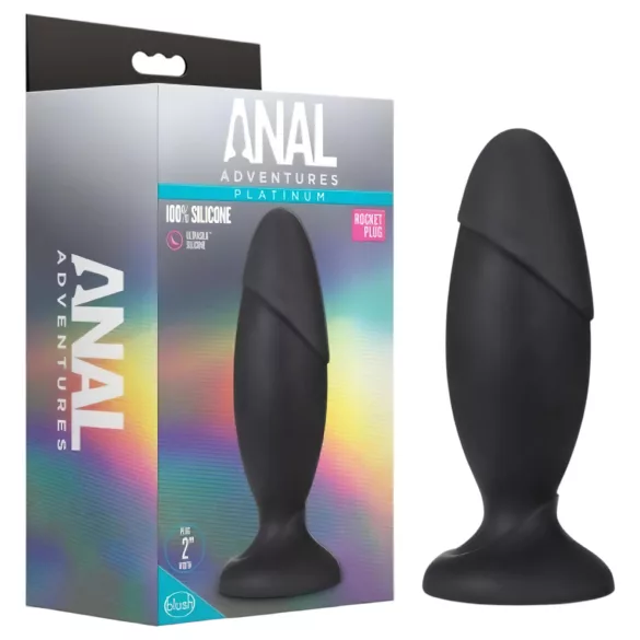 Anal Adventures Platinum Rocket - analni čep velik - črn